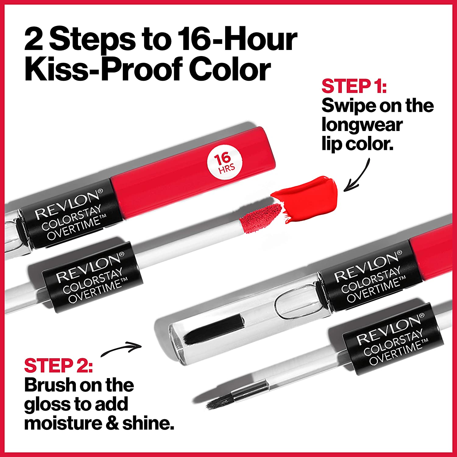 Liquid Lipstick with Clear Lip Gloss by Revlon, ColorStay Face Makeup, Overtime Lipcolor, Dual Ended with Vitamin E in Nude, Bare Maximum (350), 0.07 Oz - Image 4